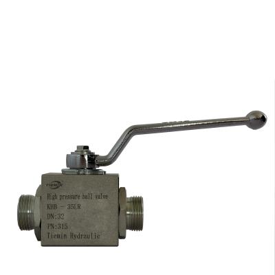 China Convenient Operation Tiemin Hydraulic Ball Valve KHB-35LR DN: 32 PN: 315 White Galvanized Carbon Steel High Pressure for sale