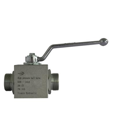 China Convenient Operation Tiemin Hydraulic Ball Valve KHB-28LR DN: 25 PN: 315 White Galvanized Carbon Steel High Pressure for sale