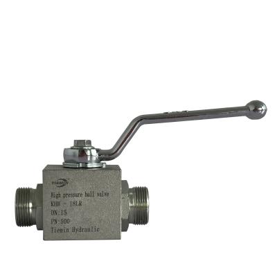 China Convenient Operation Tiemin Hydraulic Ball Valve KHB-18LR DN: 15 PN: 500 White Galvanized Carbon Steel High Pressure for sale