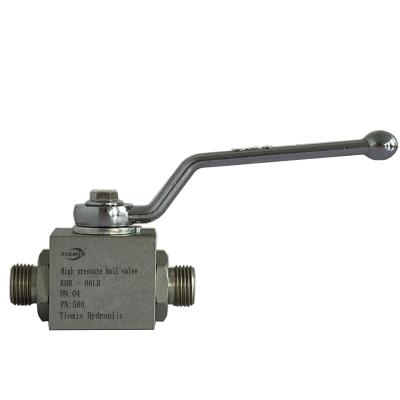 China Convenient Operation Tiemin Hydraulic Ball Valve KHB-06LR DN: 04 PN: 500 White Galvanized Carbon Steel High Pressure for sale