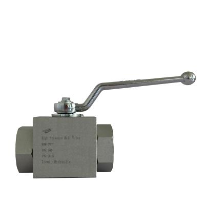 China Convenient Operation Tiemin Hydraulic Ball Valve KHM-2NPT DN: 40 PN: 315 White Galvanized Carbon Steel High Pressure for sale