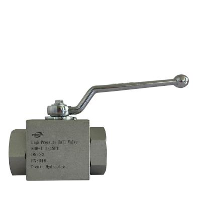 China Convenient Operation Tiemin Hydraulic Ball Valve KHB-1 1/4NPT DN: 32 PN: 315 White Galvanized Carbon Steel High Pressure for sale