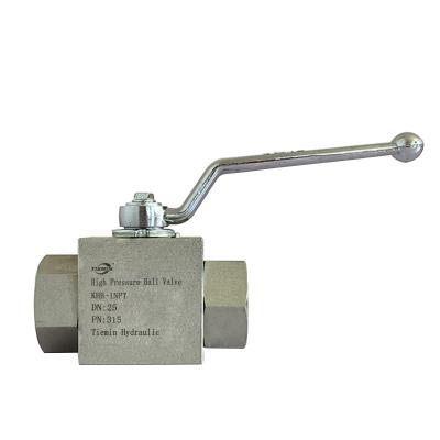 China Convenient Operation Tiemin Hydraulic Ball Valve KHB-1NPT DN: 25 PN: 315 White Galvanized Carbon Steel High Pressure for sale