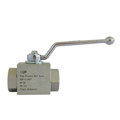 China Convenient Operation Tiemin Hydraulic Ball Valve KHB-3/4NPT DN: 20 PN: 315 White Galvanized Carbon Steel High Pressure for sale