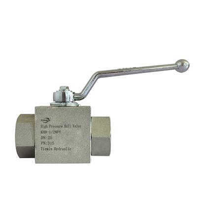 China Convenient Operation Tiemin Hydraulic Ball Valve KHB-1/2NPT DN: 15 PN: 500 White Galvanized Carbon Steel High Pressure for sale