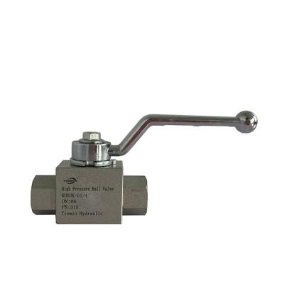 China Convenient Operation Tiemin Hydraulic Ball Valve KHB3K-G1/4 DN: 06 PN: 315 White Galvanized Carbon Steel High Pressure for sale