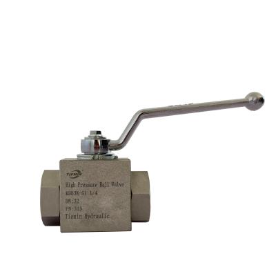 China Convenient Operation Tiemin Hydraulic Ball Valve KHB3K-G1 1/4 DN: 32 PN: 315 White Galvanized Carbon Steel High Pressure for sale