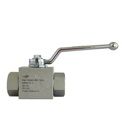 China Convenient Operation Tiemin Hydraulic Ball Valve KHB3K-G1/2 DN: 10 PN: 315 White Galvanized Carbon Steel High Pressure for sale