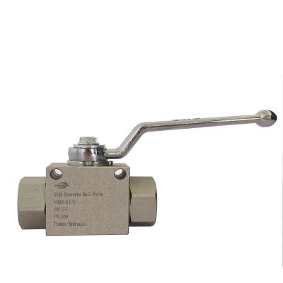 China Convenient Operation Tiemin Hydraulic Ball Valve VH3V-G1/2 DN: 15 PN: 500 White Galvanized Carbon Steel High Pressure for sale