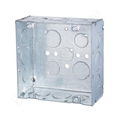 China Square Box 1-1/2Deep, Pulled, With 5 Knockouts Approved Rectangular Steel Galvanized Electrical Box 1-1/2