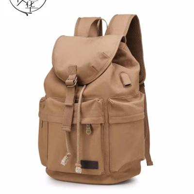 China With USB MXMH bag wholesale dropship of handmade white canvas backpacks, white woman fashion backpack canvas, simple canvas backpack bag rucksa for sale