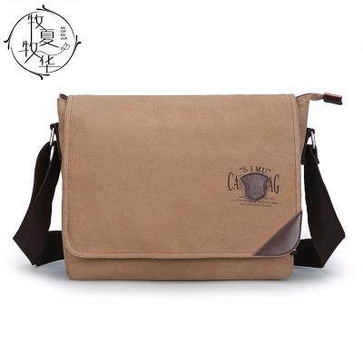 China PORTABLE Casual Men's Single Shoulder Bag Youth Cross - Body Bag Postman Horizontal Vertical Canvas Bag for sale