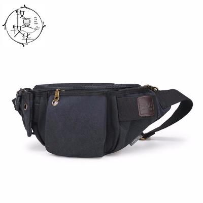 China New Water Proof Fanny Pack Canvas Multifunctional Wear-resistant Leisure Men's Mobile Phone Wallet Cross-Body Kettle Outdoor Running Bag for sale