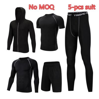 China Antibacterial No MOQ 5 - Piece Set Fitness Wear Mens Clothing for sale