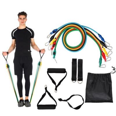 China Factory Delivery Durable Fast Direct Gym Fitness Elastic Pull Ropes Set 11 Pcs Resistance Bands for sale