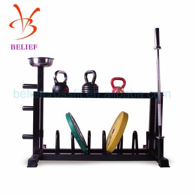 China Fitness Center Gym Storage Kettlebell Rack Multifunctional Barbell Dish Rack for sale