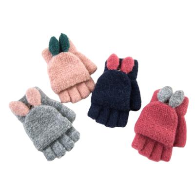 China custom shengqi fashion child winter stretch warm outdoor working magic knitted fingerless fingerless children gloves skin-friendly and comfortable chochet for sale