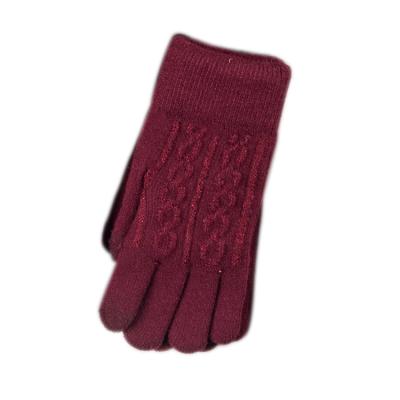 China skin-friendly and comfortable knitting five finger mittens winter acrylic mittens skin-friendly and comfortable mittens for sale