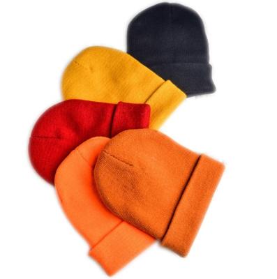 China COMMON Fashion Dobby Knitted Adult Unisex Winter Single Dyed Hat With Bright Color for sale