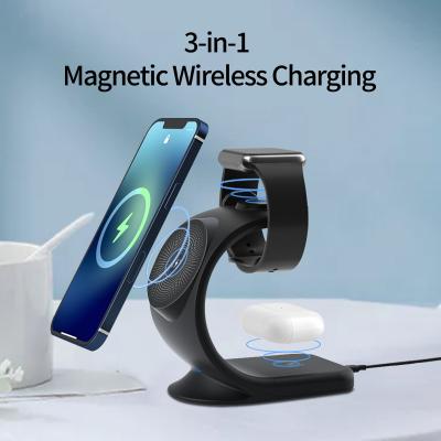 China OJD83 Magnetic Fast Wireless Charger Fast Radio Phone/Watch/Earphone Charger Charging Dock for sale