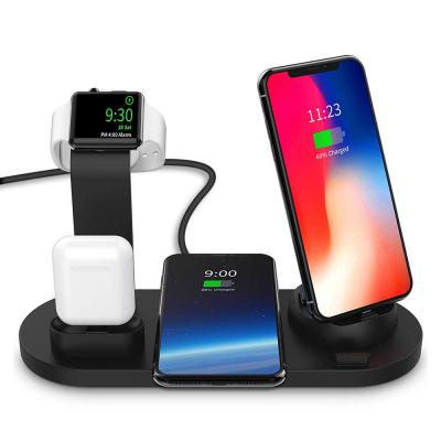 China TIMESS Mobile Phone Top Selling 2021 Products Radio Phone Charger Fast Charging Stand 15W 4 in 1 Wireless Charger Station for sale