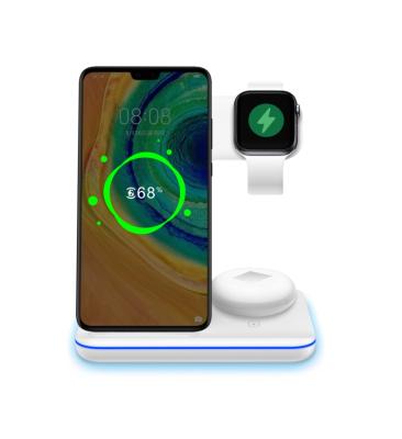 China Hot Selling Qi Timess 2021 Best Amazon Wireless Charger Stand 3 in 1 15W Qi Dock Fast Charging Station for Watch 6 5 4 for sale