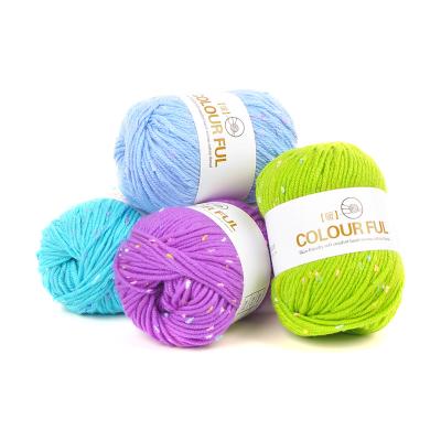 China Hot Sale Anti-pilling Wool-acrylic Blend Fancy Yarn Dyed Soft Pure Fabric 50g Baby Colored Dot Yarn For Knitting for sale