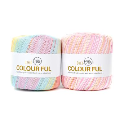 China Facny Thread 2021 YUANSHI Rainbow Cotton Lace Thread 100% Multi Popular 60g Color Fancy Yarn For Hand Knitting And Crocheting for sale