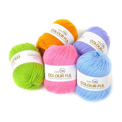 China Sustainable Popular Selling In Europe Market 50g 100 Crochet Cotton Yarn Dyed Environment Friendly For Baby for sale