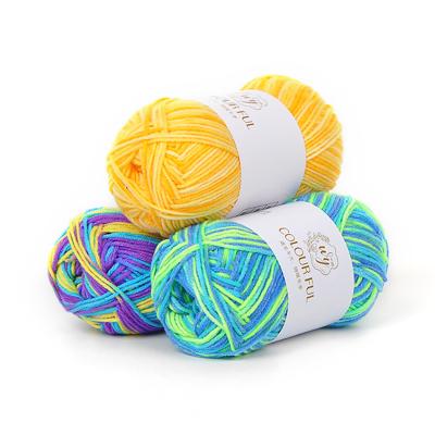 China Bulk fancy acrylic yarn crocheting China top worsted 3ply 100% mix dye viable wholesale hand knitting yarn for weaving sock for sale