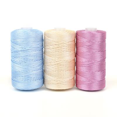 China Anti-pilling Multi Color Solid Ice Yarn Rope 1Ply 1mm Cavity 100% Nylon Tape Line For Hook for sale