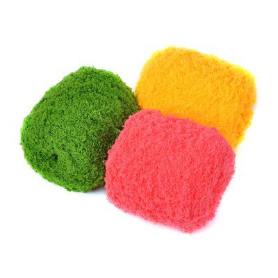 China Anti-bacteria Baby Crochet Yarn Super Soft 100% Polyester 3Ply Coral Velvet Knitting Yarn For Sweater Weaving Scarf for sale