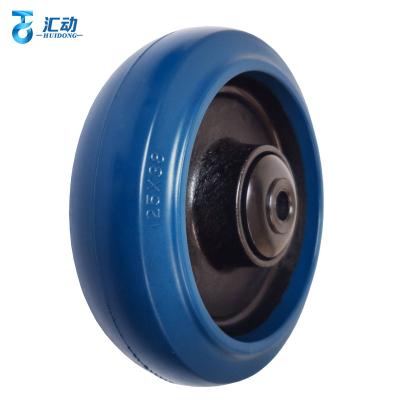 China Hotel Wheel Universal 5 Inch High Retractable Caster Elastic Thermoplastic Rubber Wheel With Double Ball Bearing for sale