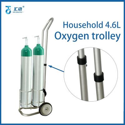 China Contemporary medical gas ylinders cart for ME/MD small size adjustable aluminum oxygen carts portable oxygen cylinder cart for sale