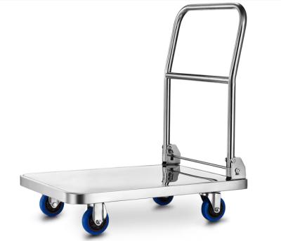 China Foldable Tools Stainless Steel Hand Platform Trolley 500kg Hand Truck Carts for sale