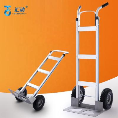 China Storage Aluminum Alloy Thickened Tiger Car Trolley Two-Wheel Traction Mute Truck Handling Vehicle Trolley Heavy Warehouse Truck for sale