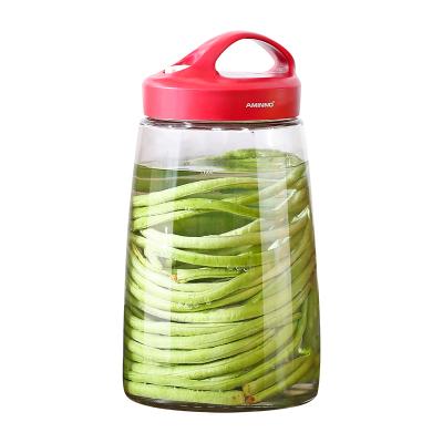 China Wholesale 1.8 L Multifunctional Kimchi Jar Freshness Multiple Large Capacity Preservation Sizes Storage Glass Jar for sale