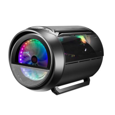 China With Stock USA ITX Funny Mid-Tower Fan Mini ATX Round Black Small Computer Gaming PC Case With High Airflow 200mm RGB Fan for sale