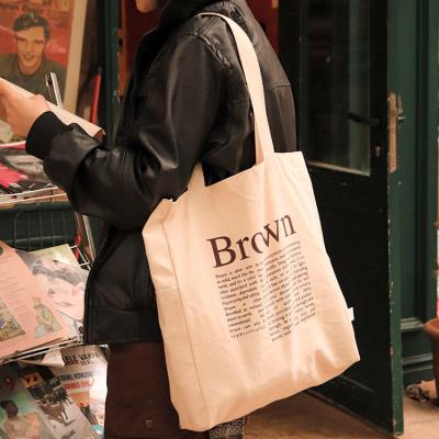 China Recyclable Custom Print Personalized Cotton Canvas Reusable Shopping Shopping Bag Packing Tote Bag Hand Shoulder Cotton Bag for sale