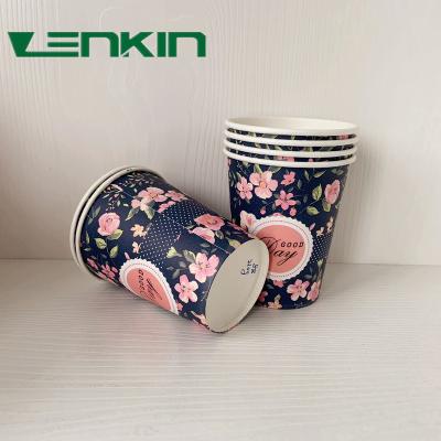 China 5oz 6oz 8oz Disposable Paper Cup Disposable Movable Plain Printing Coffee Mug Set Wall Box Chicken Gsm Item Style Custom Packaging for sale