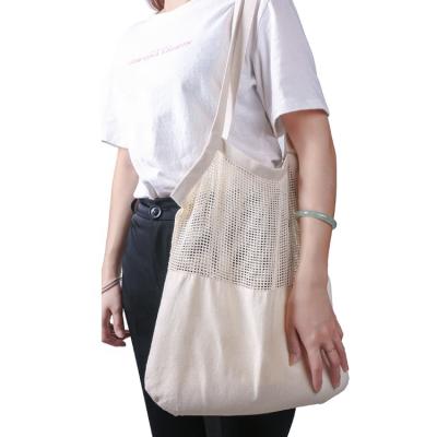 China 100% Recycle Net KAIFEI Mesh Reusable Grocery Tote Bag Eco-friendly 100% Cotton Shopping Bag for sale