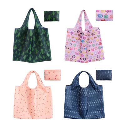 China Eco-friendly Reusable Nylon Grocery Bag RPET Bag Supermarket Polyester Foldable Shopping Bag for sale