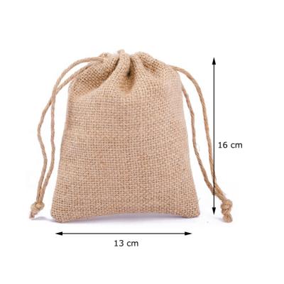 China KAIFEI Nature Hemp Jute Drawstring Bag 13x16cm Biodegradable Cocoa Seed Packet Biodegradable Jute Packaging for sale