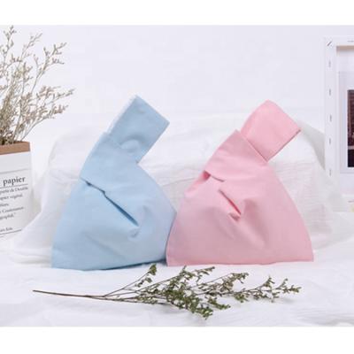 China KAIFEI Soft-loop Style Knot Wrist Bag Korean Snacks Bag Cotton Canvas Pocket Mini Bag for sale