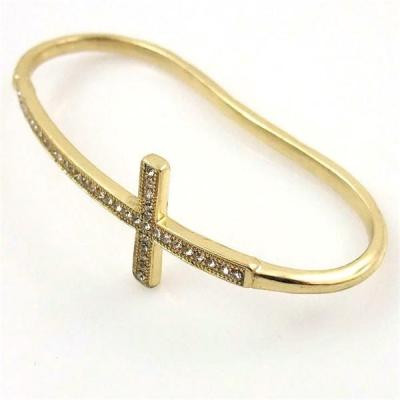 China Fashion  Bangle Bracelet Rhinestone Cross With gold plated Bracelet for sale