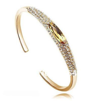 China Trendy Woman Gold Plated Cuff Bangle Support Yellow Gold / Rhodium for sale