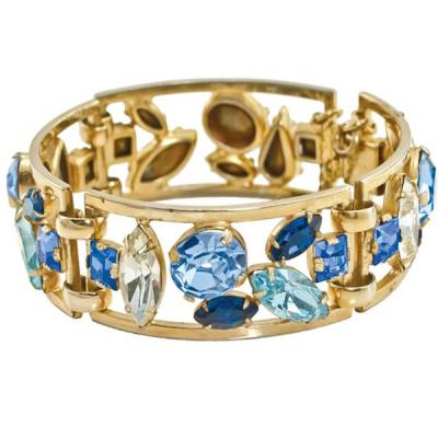 China Gold überzogenes Armband-Armband-breites Bergkristall-Armband für Frauen-Geschenk zu verkaufen