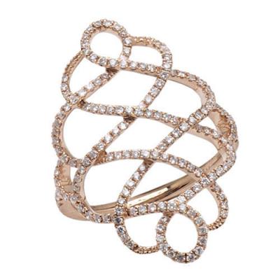 China Micro Pave Rose Gold Plated Ring for sale