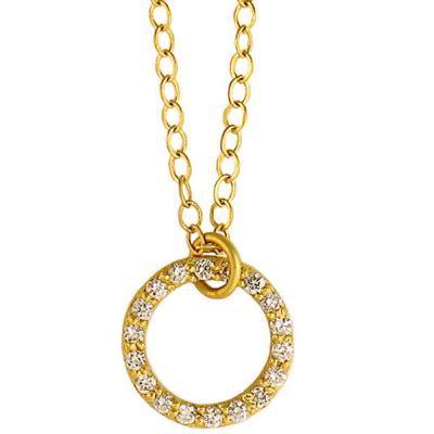 China Gold Plated  Fashion Jewelry Necklaces Rhinestone Open Circle Pendant Necklace for sale