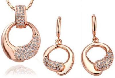 China Rose Gold  Ladies Jewelry Sets Earrings And Necklace Crystal Jewelry Sets for sale